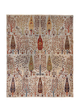 Oriental Rug Pakistani Handmade Area Transitional 7'11"x9'9" (8x10) Red Red Tree of Life Design #A36603