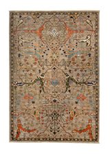Oriental Rug Pakistani Handmade Area Transitional 6'1"x8'11" (6x9) Red Blue Red Floral Design #A36446
