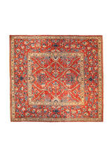 Oriental Rug Pakistani Handmade Square Transitional 7'8"x7'11" (8x8) Blue Blue Floral Design #A36585
