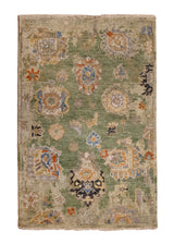 Oriental Rug Indian Handmade Area Transitional 4'0"x6'0" (4x6) Red Red Abstract Design #A36561