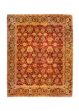 Oriental Rug Indian Agra Handmade Area Vintage Transitional 12'9"x16'2" (13x16) Blue Yellow/Gold Blue Agra Tea Washed Floral Agra Design #A36501