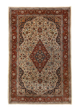 Persian Rug Tabriz Handmade Area Traditional 4'4"x6'7" (4x7) Blue Red Blue Floral Design #A36563