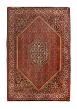 Persian Rug Bijar Handmade Area Traditional 3'11"x5'10" (4x6) Blue Whites/Beige Blue Geometric Design #A36466