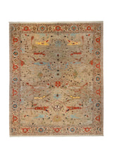 Oriental Rug Pakistani Handmade Area Transitional 8'0"x9'8" (8x10) Red Dark Tan Red Floral Design #A36597