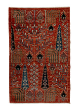 Oriental Rug Pakistani Handmade Area Traditional 3'0"x4'9" (3x5) Blue Blue Tree of Life Design #A36513