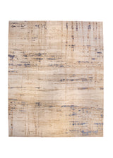 Oriental Rug Indian Handmade Area Modern 12'1"x15'0" (12x15) Whites/Beige Whites/Beige Abstract Design #A36477