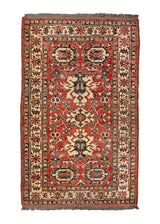 Oriental Rug Pakistani Handmade Area Vintage Traditional 4'1"x6'4" (4x6) Blue Whites/Beige Blue Geometric Design #A36468
