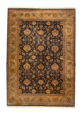 Oriental Rug Indian Jaipur Handmade Area Transitional 10'0"x14'4" (10x14) Blue Yellow/Gold Blue Tea Washed Floral Jaipur Design #A36454