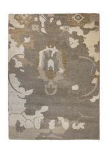 Oriental Rug Indian Handmade Area Modern 3'8"x5'1" (4x5) Whites/Beige Abstract Design #A36611