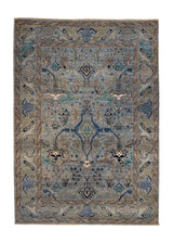 Oriental Rug Pakistani Handmade Area Transitional 6'1"x8'9" (6x9) Green Blue Floral Design #A36443