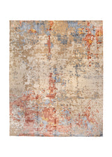 Oriental Rug Indian Handmade Area Modern 12'2"x15'0" (12x15) Whites/Beige Whites/Beige Abstract Design #A36484