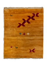 Persian Rug Gabbeh Handmade Area Traditional Tribal 5'0"x6'2" (5x6) Red Red Geometric Design #A36613