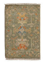Oriental Rug Indian Handmade Area Traditional 2'0"x3'0" (2x3) Orange Orange Floral Design #A36562
