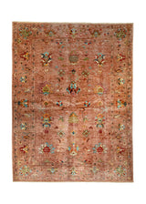Oriental Rug Afghan Handmade Area Transitional 5'8"x7'9" (6x8) Green Green Floral Design #A36557