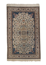 Persian Rug Nain Handmade Area Traditional 4'3"x6'10" (4x7) Blue Blue Floral Design #A36474