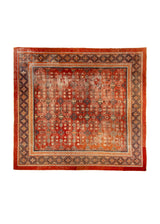 Oriental Rug Chinese Handmade Area Antique Traditional 12'1"x13'2" (12x13) Gray Blue Gray Geometric Design #A36455