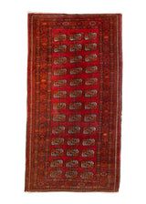 Persian Rug Turkmen Handmade Area Traditional Tribal 3'5"x6'7" (3x7) Black Black Elephant Foot Design #A36609