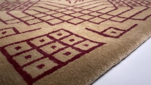 Oriental Rug Nepalese Handmade Area Modern 8'0"x10'0" (8x10) Whites/Beige Purple Geometric Design #21736