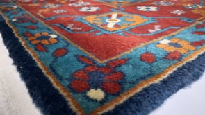 Oriental Rug Turkish Handmade Area Tribal Transitional 8'0"x10'0" (8x10) Red Blue Heriz Design #23548