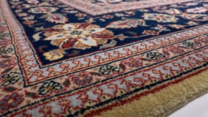 Persian Rug Kashan Handmade Area Traditional 8'1"x10'0" (8x10) Yellow/Gold Blue Floral Design #28666