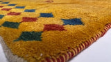 Persian Rug Gabbeh Handmade Area Tribal 7'6"x10'5" (8x10) Yellow/Gold Pictorial Design #30764