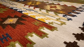 Oriental Rug Indian Handmade Area Tribal 8'0"x10'0" (8x10) Multi-color Geometric Dhurrie Design #32696