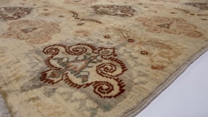 Oriental Rug Pakistani Handmade Area Modern 7'9"x9'4" (8x9) Whites/Beige Geometric Design #32917