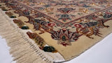 Persian Rug Tabriz Handmade Area Traditional 7'9"x10'7" (8x11) Whites/Beige Brown Floral Design #34937