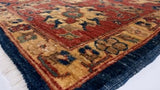 Oriental Rug Pakistani Handmade Area Transitional 8'3"x9'4" (8x9) Blue Red Oushak Design #35543
