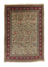 10550 Persian Rug Tabriz Handmade Area Traditional 6'4'' x 8'10'' -6x9- Whites Beige Animals Design
