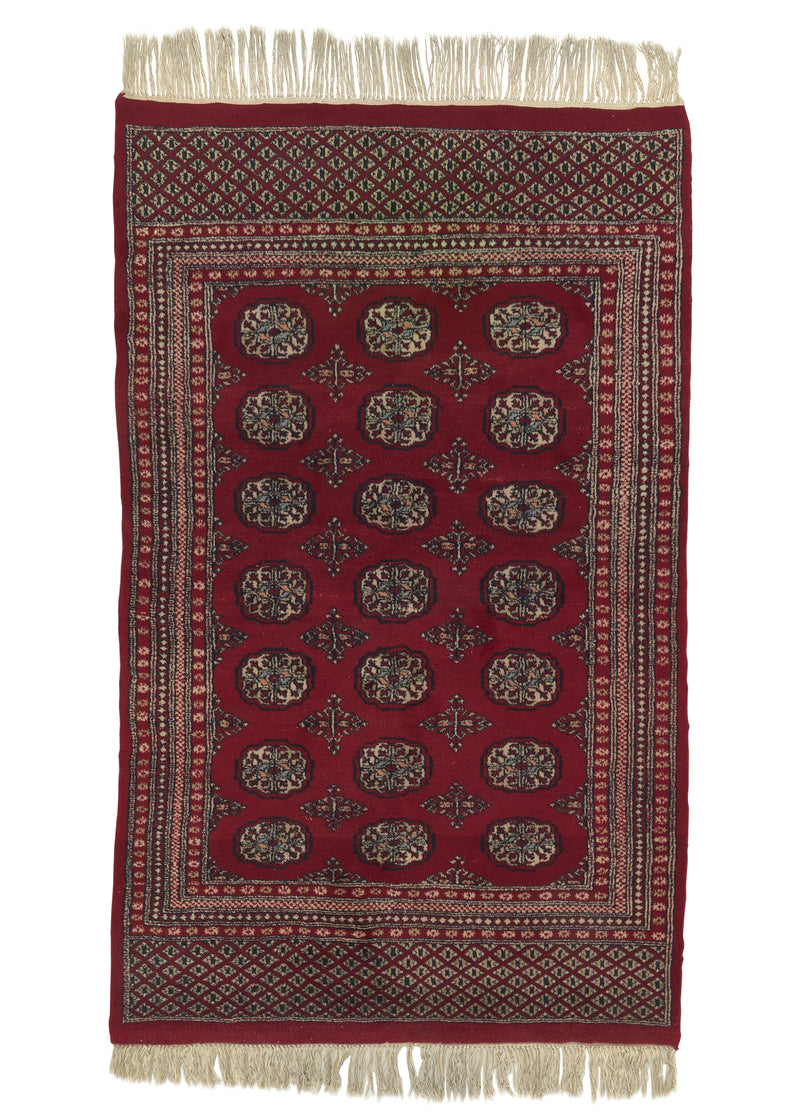 10960 Oriental Rug Pakistani Handmade Area Tribal 3'10'' x 6'6'' -4x7- Red Bokhara Design