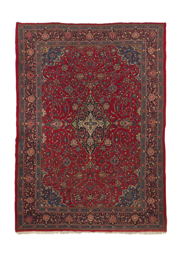 11320 Persian Rug Sarouk Handmade Area Traditional 8'0'' x 11'0'' -8x11- Red Floral Design