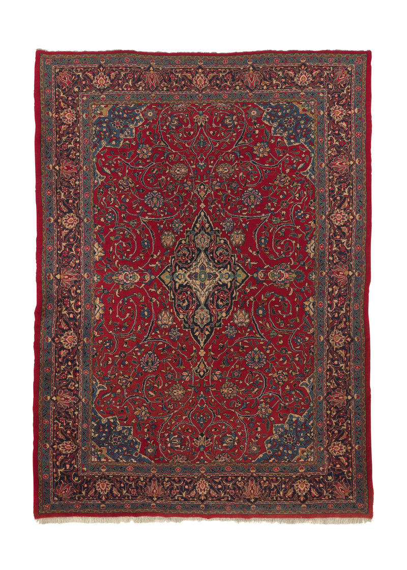11320 Persian Rug Sarouk Handmade Area Traditional 8'0'' x 11'0'' -8x11- Red Floral Design