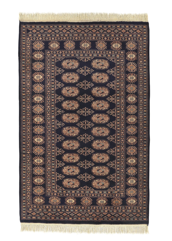 11881 Oriental Rug Pakistani Handmade Area Tribal 3'2'' x 4'10'' -3x5- Blue Bokhara Design