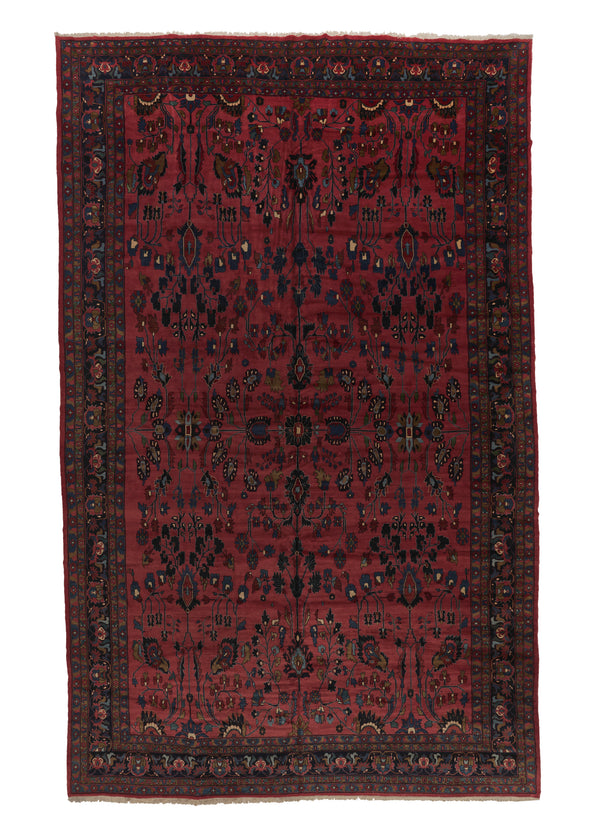 11936 Persian Rug Hamadan Handmade Area Tribal 13'3'' x 21'4'' -13x21- Red Floral Design