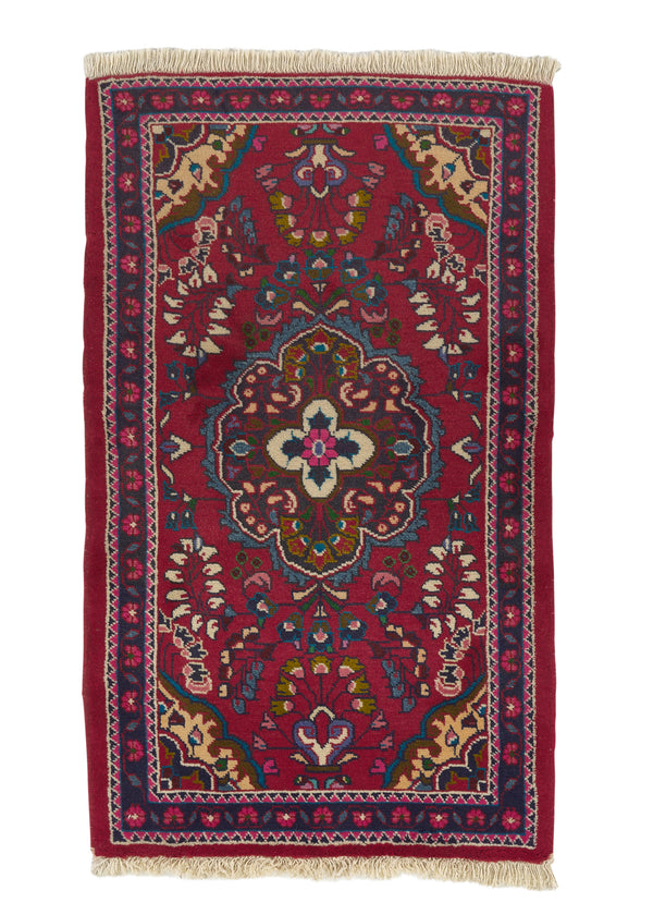12003 Persian Rug Hamadan Handmade Area Traditional Tribal 2'4'' x 3'4'' -2x3- Red Floral Vase Design