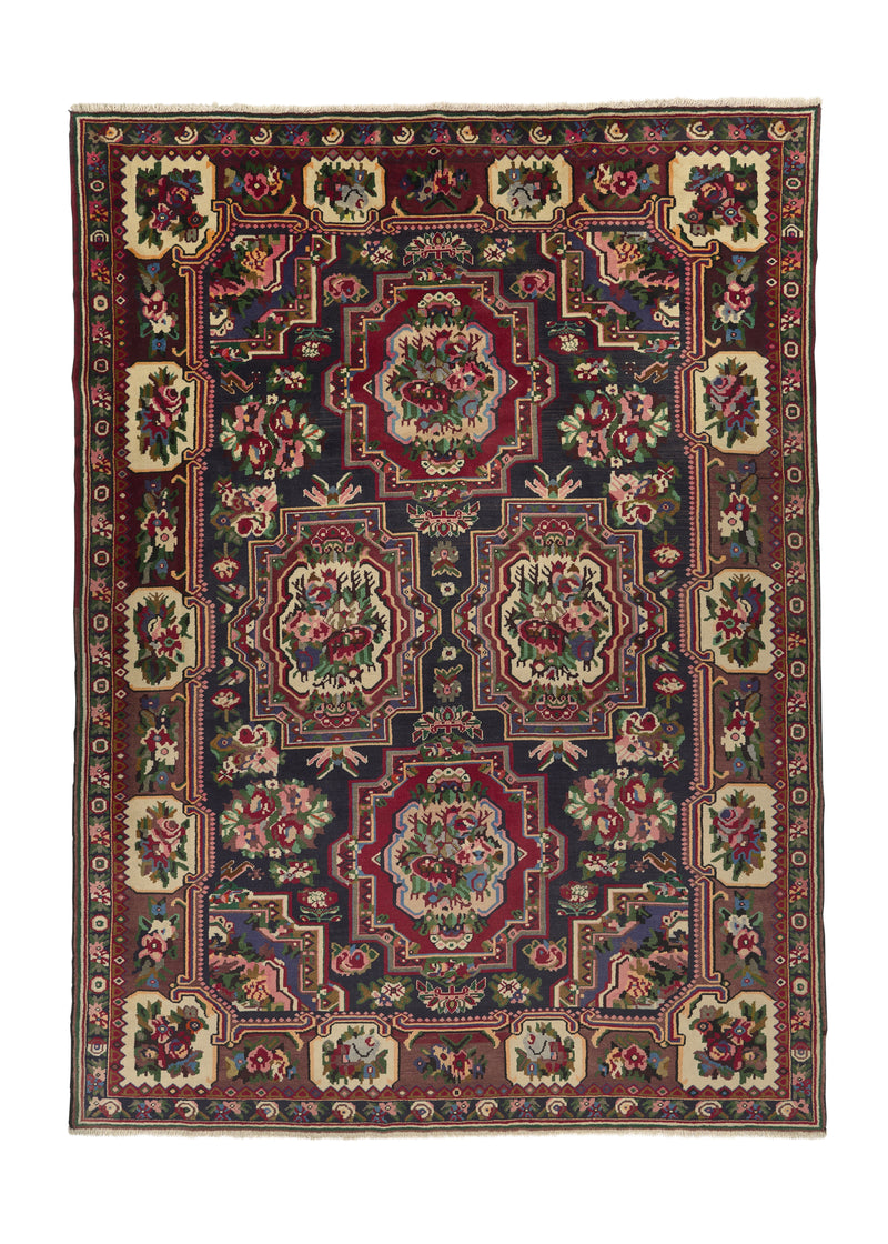 12202 Persian Rug Bakhtiari Handmade Area Tribal 7'7'' x 9'11'' -8x10- Multi-color Red Gol Farang Design