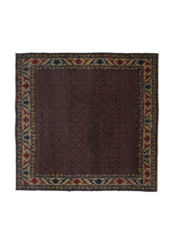 12646 Oriental Rug Indian Handmade Area Traditional 13'9'' x 14'4'' -14x14- Blue Red Herati Design