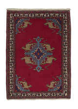 13063 Persian Rug Tafresh Handmade Area Traditional Tribal 3'0'' x 4'0'' -3x4- Red Animals Open Field Design