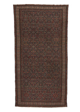 13306 Persian Rug Malayer Handmade Area Runner Antique Tribal 6'8'' x 12'7'' -7x13- Blue Red Herati Design