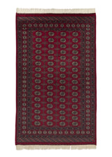 13856 Oriental Rug Pakistani Handmade Area Tribal 5'5'' x 9'4'' -5x9- Red Bokhara Design