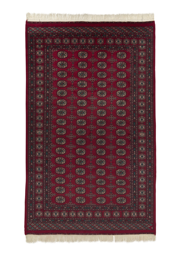 13856 Oriental Rug Pakistani Handmade Area Tribal 5'5'' x 9'4'' -5x9- Red Bokhara Design