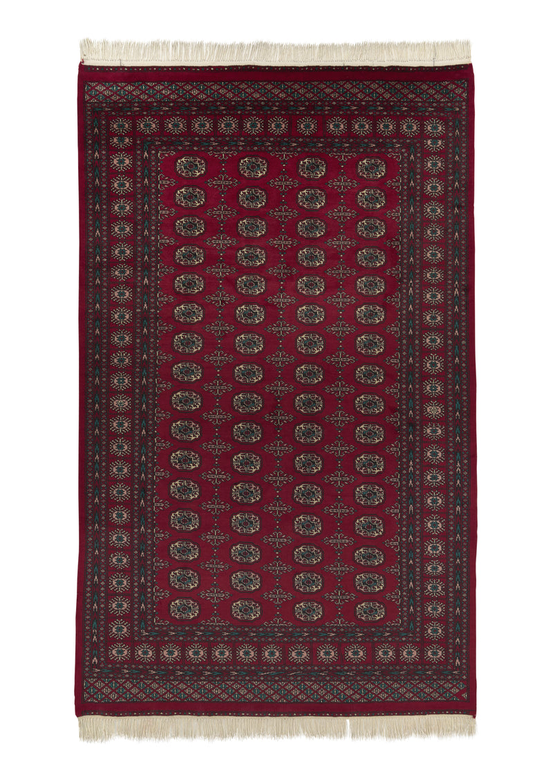 13856 Oriental Rug Pakistani Handmade Area Tribal 5'5'' x 9'4'' -5x9- Red Bokhara Design