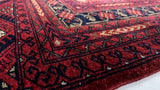Oriental Rug Afghan Handmade Area Tribal 6'6"x9'8" (7x10) Red Bokhara Design #33111