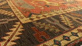 Persian Rug Sirjan Handmade Area Tribal 6'7"x10'0" (7x10) Red Geometric Design #28104
