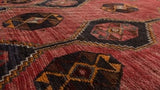 Persian Rug Shiraz Handmade Area Runner Tribal Vintage 5'0"x9'8" (5x10) Red Geometric Design #32458
