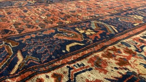 Persian Rug Afshar Handmade Area Antique Tribal 5'5"x8'2" (5x8) Orange Blue Geometric Design #21539