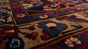 Persian Rug Bakhtiari Handmade Area Tribal Vintage 5'11"x8'10" (6x9) Blue Orange Geometric Design #17700