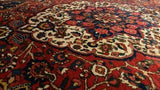 Persian Rug Bakhtiari Handmade Area Tribal 7'3"x10'2" (7x10) Red Floral Design #26751
