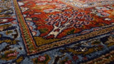 Persian Rug Moud Handmade Area Traditional 6'4"x9'7" (6x10) Multi-color Red Garden Design #34882